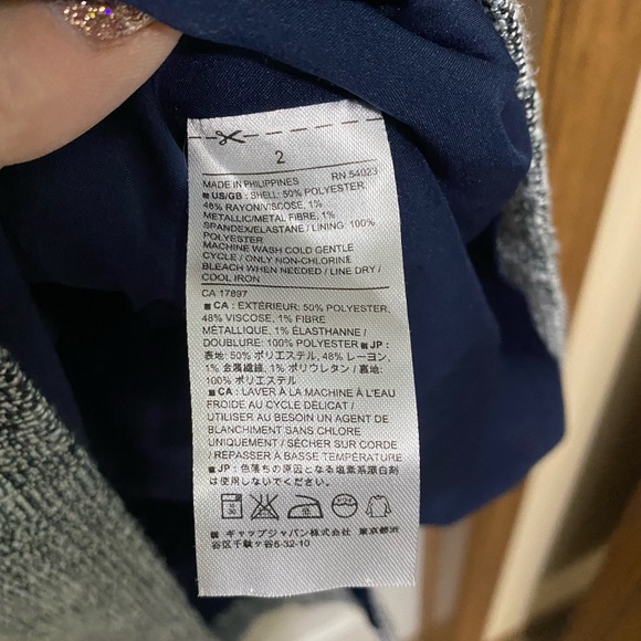 Banana Republic Size 2 Blue Tweed V-Neck Sheath Dress Sleeveless Women’s - Picture 5 of 6